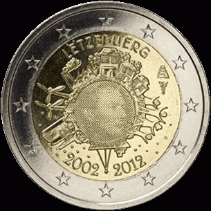 Luxemburg 2 euro 2012 10 jaar Euro UNC